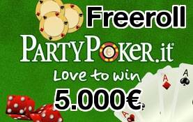 Party poker Freeroll da €5.000 per i nuovi giocatori
